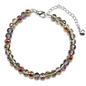 Браслет из циркона шарик гр.6мм цвет хамелеон, 18см (иск.)