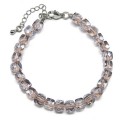 Браслет из циркона кубик гр.6мм цвет сиреневый, 18см (иск.)