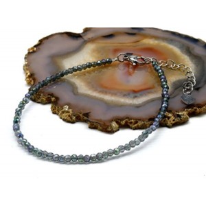 Браслет на ногу из циркона шарик гр.3мм цвет зеленый хамелеон, 21см (иск.) Браслет на ногу из циркона шарик гр.3мм цвет зеленый хамелеон, 21см (иск.)