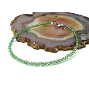 Браслет на ногу из циркона шарик гр.3мм цвет зеленый, 21см (иск.) Браслет на ногу из циркона шарик гр.3мм цвет зеленый, 21см (иск.)