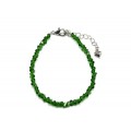 Браслет из циркона огранка 6мм цвет зеленый, 18см (иск.)