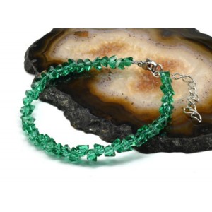 Браслет из циркона огранка 6мм цвет зеленый, 18см (иск.) Браслет из циркона огранка 6мм цвет зеленый, 18см (иск.)