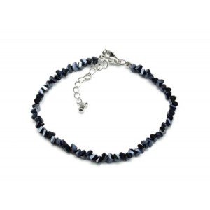 Браслет из циркона огранка 6мм цвет сине-черный, 18см (иск.)