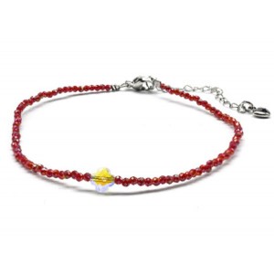 Браслет на ногу из циркона шарик гр.2мм, цвет ягодный, 21см (иск.) Браслет на ногу из циркона шарик гр.2мм, цвет ягодный, 21см (иск.)