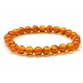 Браслет из янтаря шарик 8мм цвет светло-коньячный, 17см (иск.) Браслет из янтаря шарик 8мм цвет светло-коньячный, 17см (иск.)