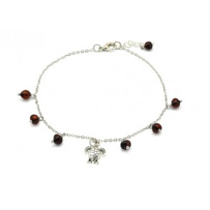 Браслет на ногу с янтарем галтовка 5мм цвет коньячный, 24см. Браслет на ногу с янтарем галтовка 5мм цвет коньячный, 24см.