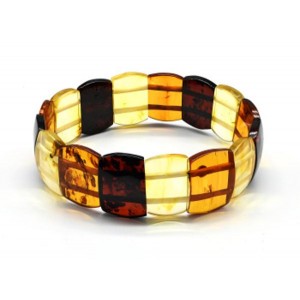 Браслет из янтаря сегмент 19*12мм цвет лимонный, св.коньячный, коньячный, 12,7г