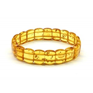 Браслет из янтаря прямоугольник 14*10мм цвет медовый, 18см (иск.)