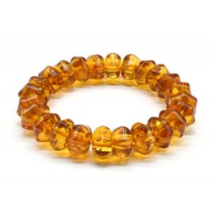 Браслет из янтаря шестигранник 13*8мм цвет светло-коньячный, 17см (иск.)