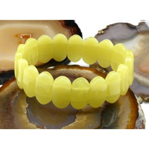 Браслет из янтаря овал 20*10мм цвет молочный, 18см (иск.)