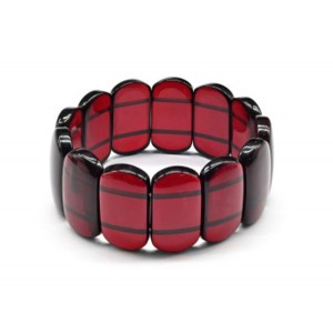 Браслет из янтаря сегмент 30*15мм цвет вишня, 18см (иск.)