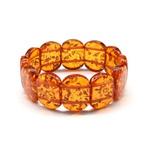 Браслет из янтаря овал 23*16мм цвет коньячный, 18см (иск.) Браслет из янтаря овал 23*16мм цвет коньячный, 18см (иск.)