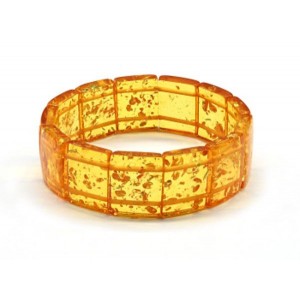 Браслет из янтаря прямоугольник 21*16мм цвет медовый, 18см (иск.)