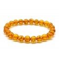 Браслет из янтаря шарик 8мм цвет медовый, 17см (иск.) Браслет из янтаря шарик 8мм цвет медовый, 17см (иск.)