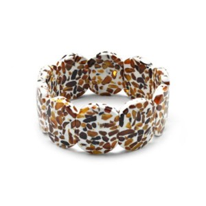 Браслет из янтаря мозаика сегмент 25*20мм, 17см