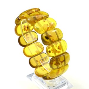 Браслет из янтаря сегмент 30*15мм лимонный, медовый (иск.)