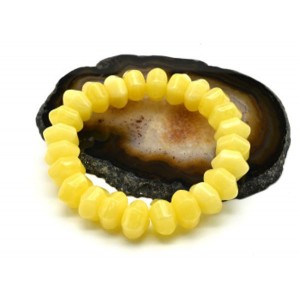 Браслет из янтаря шестигранник 13*8мм цвет молочный, 17см (иск.)