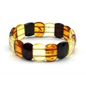 Браслет из янтаря сегмент 17*10мм цвет лимонный, св.коньячный, коньячный, 11г