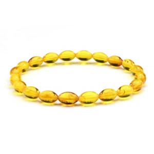 Браслет из янтаря рис 5*9мм цвет медовый, 14-17см (иск.)