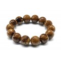 Браслет из янтаря шарик 16мм цвет шоколадный, 18см (иск.) Браслет из янтаря шарик 16мм цвет шоколадный, 18см (иск.)