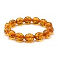 Браслет из янтаря овал 10*14мм цвет светло-коньячный, 17см (иск.) Браслет из янтаря овал 10*14мм цвет светло-коньячный, 17см (иск.)