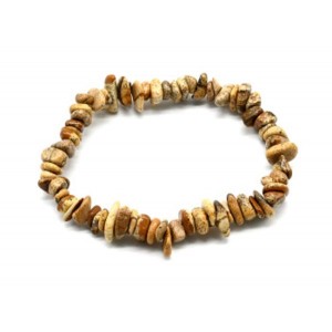 Браслет из крошки яшмы бежевой, 17см