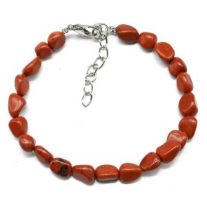 Браслет из яшмы красной галтовка 6*8мм, 19см