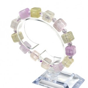 Браслет из Кунцита кубик 11мм, 47,3г