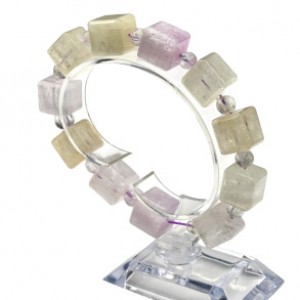 Браслет из Кунцита кубик 12,5мм, 69,4г