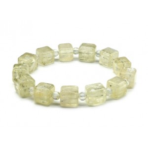 Браслет из Кунцита зеленого кубик 11мм, 50,2г Браслет из Кунцита зеленого кубик 11мм, 50,2г