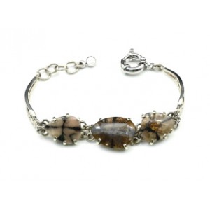 Браслет хиастолит, 16,5см. Браслет хиастолит, 16,5см.