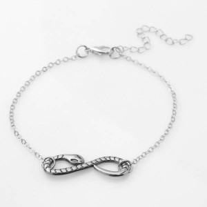 Браслет металл «Змея» бесконечность, цвет серебро