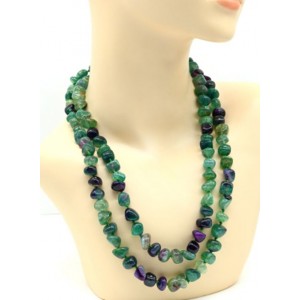 Бусы из агата тонированого галтовка 6-13мм, цвет флюорит, 110-120см Бусы из агата тонированого галтовка 6-13мм, цвет флюорит, 110-120см