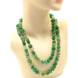 Бусы из агата тонированого галтовка 6-13мм, цвет зеленый, 100-120см Бусы из агата тонированого галтовка 6-13мм, цвет зеленый, 100-120см