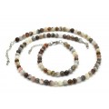 Бусы с браслетом шарик гр.6мм из агата бразильского, 48см