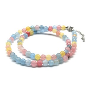 Бусы из тонированного кварца шарик гр.6мм цвет берилл, 46см