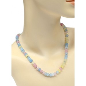 Бусы из кварца тонированного рондель гр.7*5мм цвет берилл, 47см