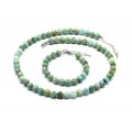 Бусы и браслет из амазонита шарик гр.8мм, 47см, 17,5см