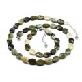 Бусы и браслет из жадеита капля гр.10*14мм, 47см, 18см