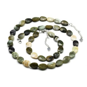 Бусы и браслет из жадеита капля гр.10*14мм, 47см, 18см Бусы и браслет из жадеита капля гр.10*14мм, 47см, 18см