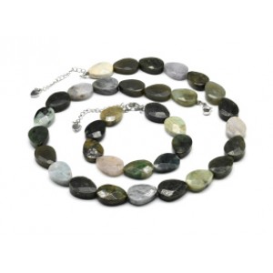 Бусы и браслет из жадеита капля гр.13*18мм, 47см, 18см