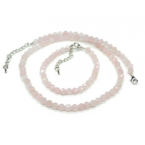 Бусы и браслет из розового кварца шарик гр.6мм, 45см, 18см Бусы и браслет из розового кварца шарик гр.6мм, 45см, 18см