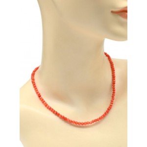Бусы из коралла шарик 4мм цвет оранжевый, 43см