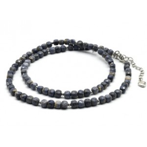 Бусы из Коралла синего кубик гр.4мм, 44см, 13г