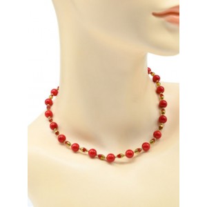 Бусы из коралла (имитация) шарик 8мм цвет красный, 39см