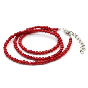 Бусы из коралла шарик 2мм цвет красный, 43см