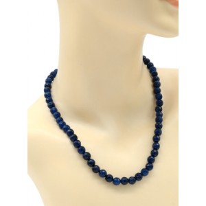 Бусы шарик гр.8мм из кальцита цвет сапфир, 48см