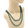 Длинные бусы из хризоколлы искусственной шарик 8мм