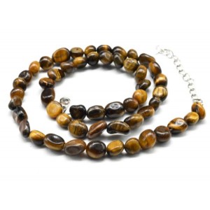 Бусы из тигрового глаза галтовка, 45см