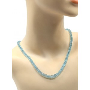 Бусы из Топаза голубого огранка рондель, 49см, 32,1г